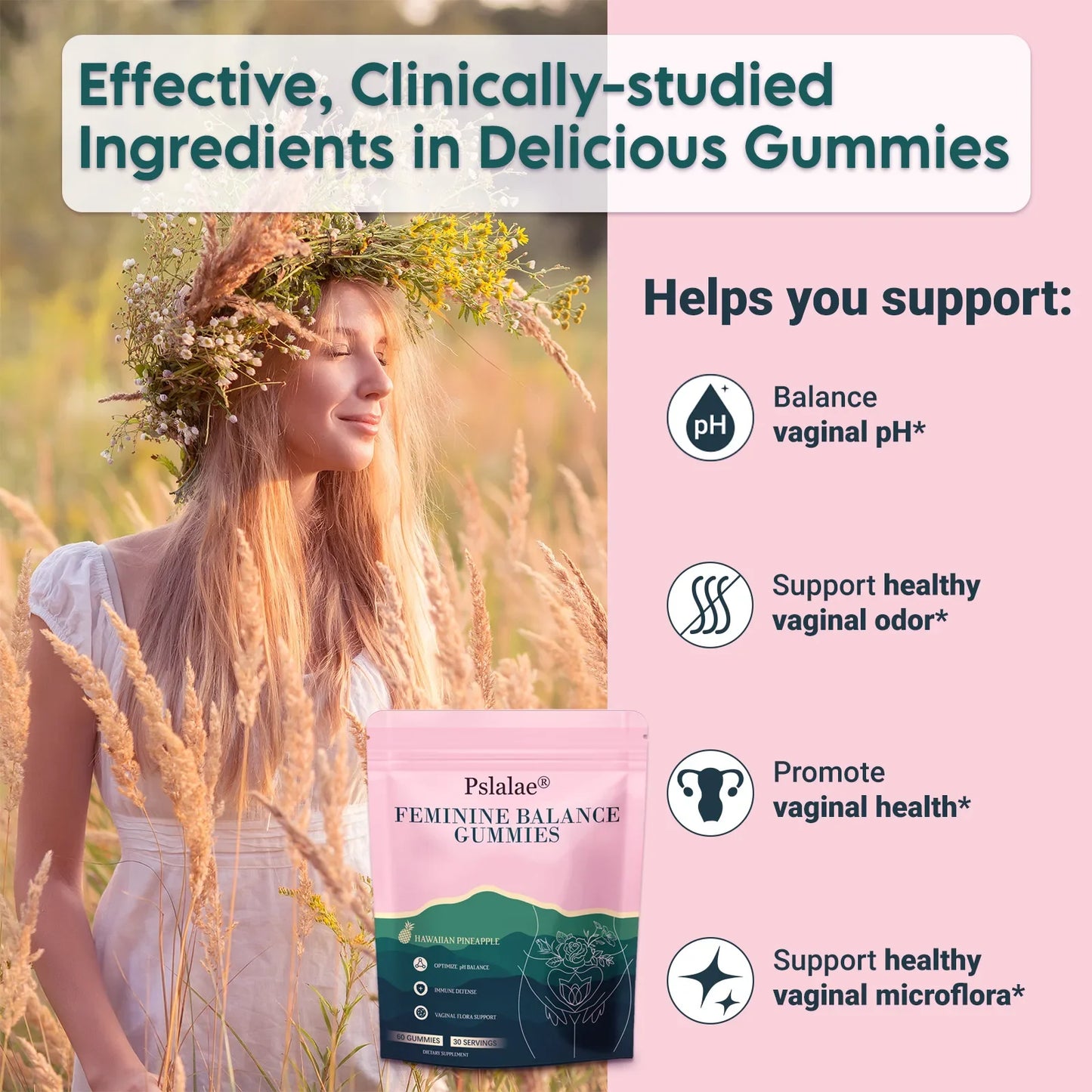Feminine Balance Gummies - Regulate Female Physiological Balance, Vaginal Health, Relieve Dysmenorrhea