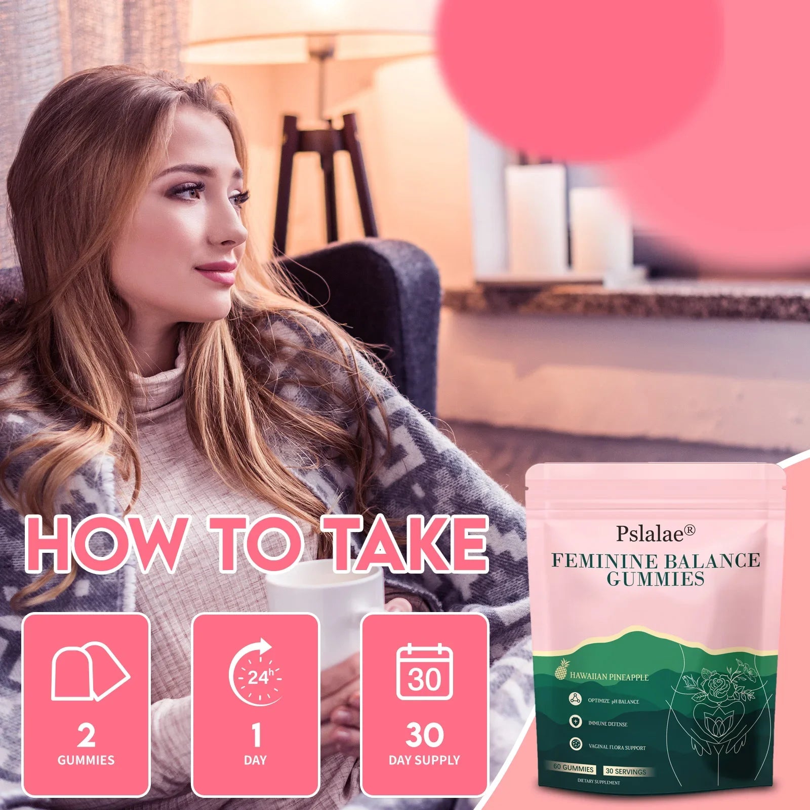 Feminine Balance Gummies - Regulate Female Physiological Balance, Vaginal Health, Relieve Dysmenorrhea